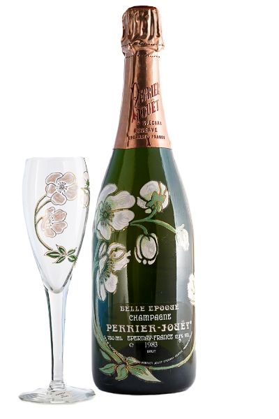 Picture of 1983 Champagne Perrier Jouet Cuvée Belle Epoque box 4 glasses