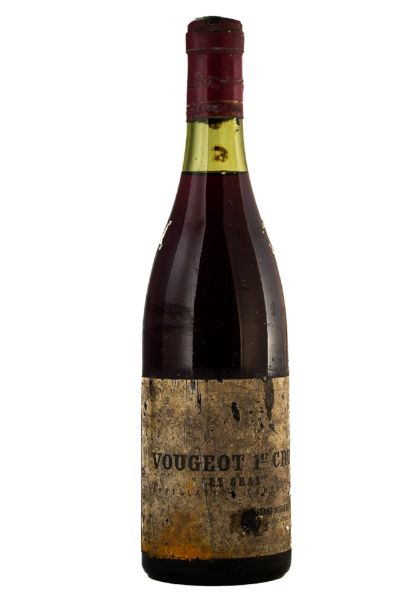 Picture of 1972 Domaine Mongeard-Mugneret (domaine bottled) Vougeot 1er Cru les Cras, Damaged label, no vintage label