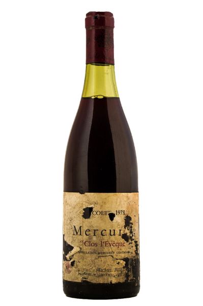 Picture of 1978 Domaine Juillot Mercurey Clos l'Eveque, High shoulder, slightly damaged label