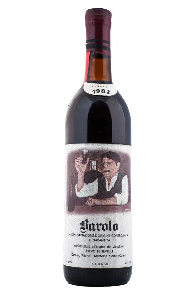 Picture of 1982 Piero Benevelli Barolo, slightly damaged labels